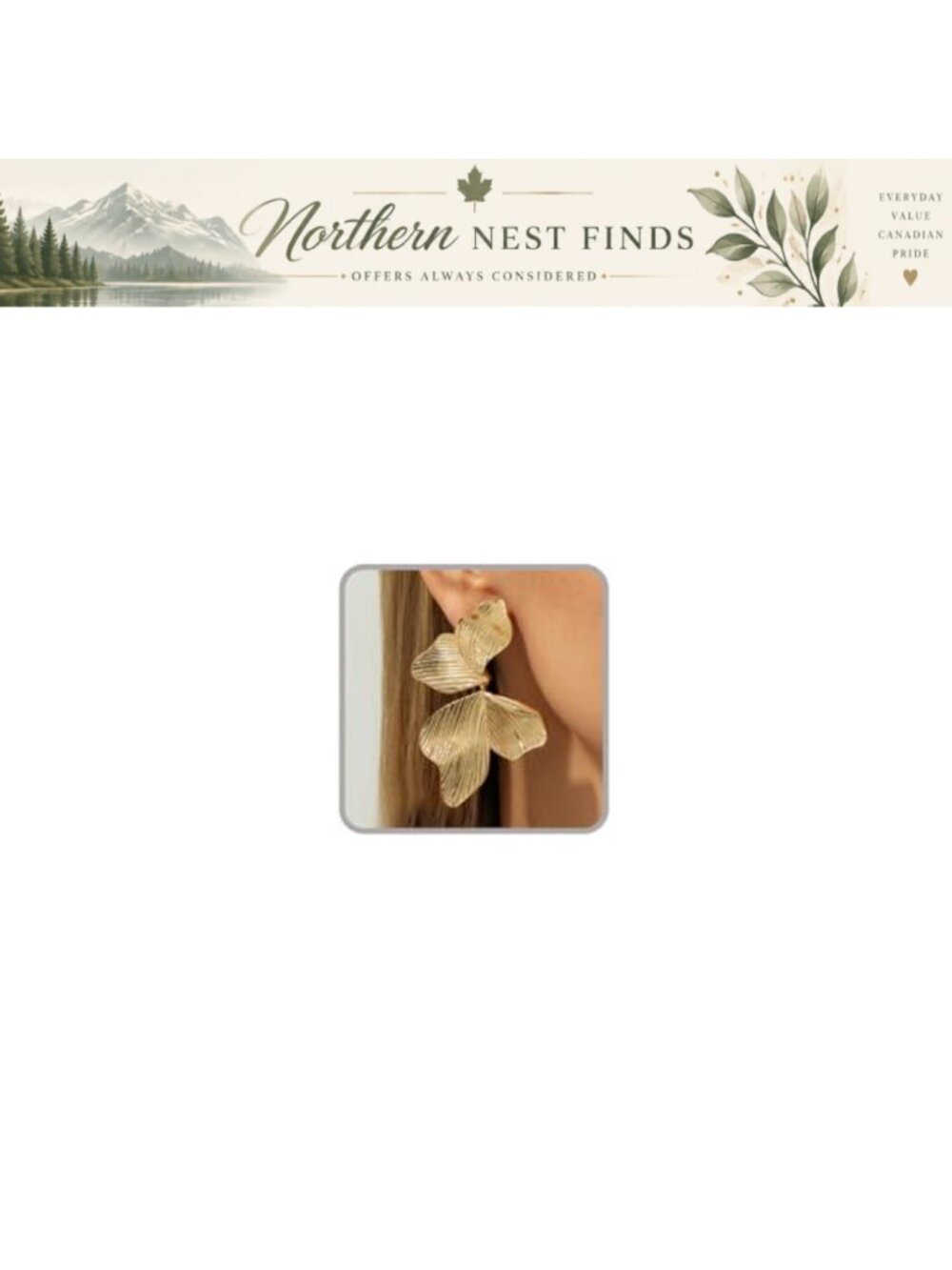 Gold Statement Earrings Flower Leaf Dangle Drop Earrings for Women
